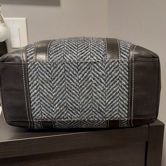 COACH Hampton Wool Tweed Herringbone Tote Shoulder Bag - Picture 7 of 16